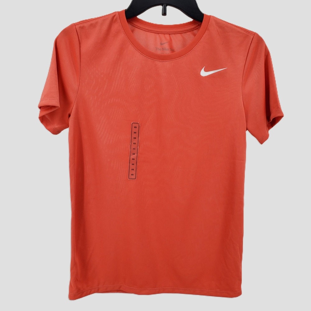 Nike Dri-FIT Training T-Shirt Short‎ Sleeve Athletic Top Coral Orange Women XS